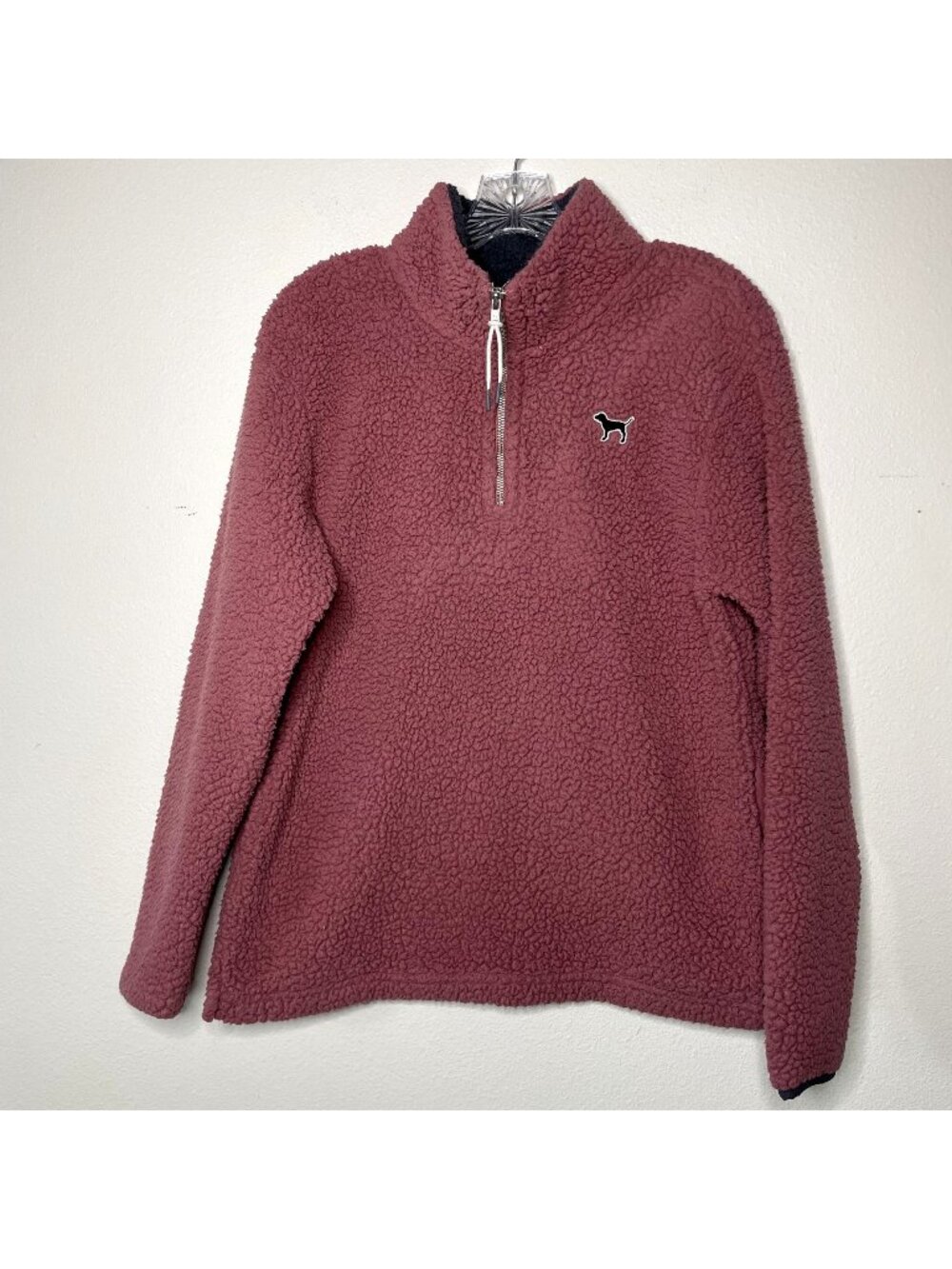 Pink Victoria's Secret Pullover Quarter zip Fleece Size XS Blush Pink